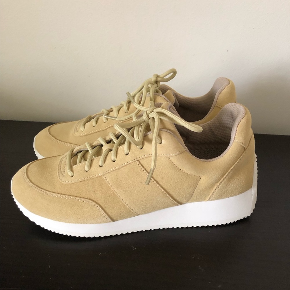 NEW Eileen Fischer Haste Sport Suede Sneaker Yellow Butter